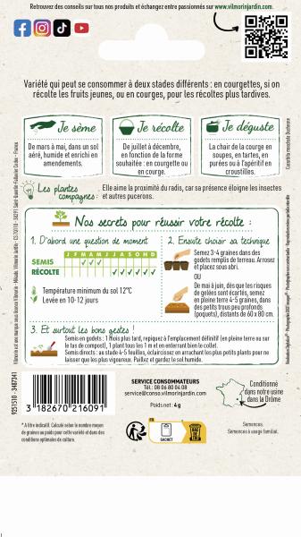 Potagères - Courge Musquée de Nice à Fruits Longs - MEDIA_PACKAGING_VERSO